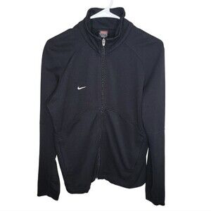 Nike youth Large black textured full zip black jacket